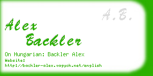 alex backler business card